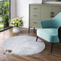 Latepis Grey Fluffy Round Rug 3ft Circle Area Faux Fur Rugs Washable Rabbit Rug Gray Furry Shag Rugs Round Carpet for Living Room Bedroom Nursery Kids Room Chair