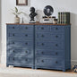 Farmhouse 6 Drawer Dresser for Bedroom Set of 2, 41" Tall Small Dressers & Chest of Drawers, Rustic Wood Dresser with Metal Handle, Storage Organizer Closet for Living Room, Hallway, Entryway