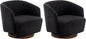 MINCETA Accent Chair,Modern Swivel Chairs for Living Room and Bedroom Reading with Wood Base,Set of 2,Performance Fabric in Charcoal Gray
