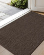 Color&Geometry Ultra-Thin Indoor Door Mat, 32"x48" Low-Profile Non-Slip Entryway Rug with Modern Geometric Texture, Washable Doormat for Indoor Entrance, Front Door, Brown (Rolled-up NO Creases)