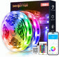 DAYBETTER 150ft Led Light Strips (2 Rolls of 75ft) with 24V Power Supply，Music Sync RGB Color Changing Lights for Bedroom, Desk, Home Kitchen Party Decoration with App & Remote Control