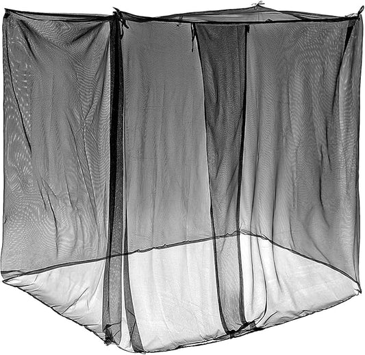 4 Corners Mosquito Net for Mosquiteros para Camas Bed Canopies Netting Bed Drapes Rectangular Mosquito Mesh for Camping Home Outdoor Travel(Black,L75 X W59 X H67 Inch,1 Opening)