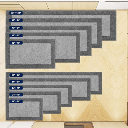 Machine Washable Kitchen Rug 24" x 96", Non Slip Kitchen Mat for Floor, Absorbent Entrance Runner Rug for Bedroom, Hallway, Bathroom, Door (Roll Packing)
