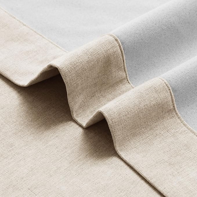 Macochico 100% Blackout Curtains Insulted Window Panels for Bedroom Living Room Dining Room Luxury Chenille Curtains Classic Home Decor Taupe Curtains with Tieback 52" Wx72 L Grommet 1 Panel