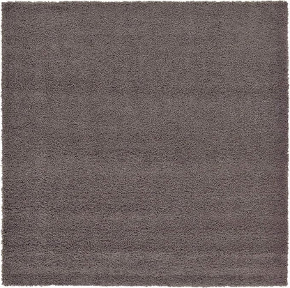 Unique Loom Solid Shag Collection Area Rug (8' Square, Graphite Gray)