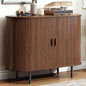 Buffet Cabinet with Storage, Fluted Sideboard Buffet with Sliding Door, Coffee Bar Cabinet with Adjustable Shelf, Console Table, Accent Table for Entryway, Kitchen (Walnut, 40 Inch)