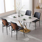 BV Dining Chairs Set of 4, PU Leather Armless Kitchen Chair in Modern Walnut Style, Mid Century Bentwood Side Chair with Metal Legs, Retro Accent Guest Chair for Kitchen Dining Room(Black)