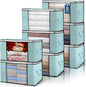 Budding Joy 90L Large Storage Bags, 8 Pack Clothes Storage Bins Foldable Closet Organizer Storage Containers with Durable Handles Storage and Organization, Blanket, Pillows and Toys (Blue)