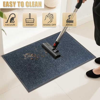 Front Door Mat,3'x5'Indoor Outdoor Door Mat,Heavy Duty Durable Welcome,Commercial Floor Mats Inside Outside Entrance, Waterproof All-Season, All-Weather Non Slip Backing Doormat for Entryway,Black