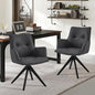 Art Leon Accent Chair Set of 2 - Mid Century Modern Desk Chair No Wheels, Faux Leather Upholstered Office Chair with Black Oak Wood Legs for Small Space Living Room Bedroom, Black
