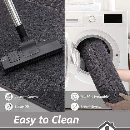 BEQHAUSE Door-Mat Non-Slip Front Doormat Low-Profile Entrance Mats for Front Door Entry Resist Dirt Washable Doormat Absorbent Entryway Door Mat,Dark Grey,32"x48"