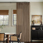 Brown 80 Inch Pinch Pleated Linen Curtains 2 Panels Set for Living Room Bedroom Boho Farmhouse Light Filtering Semi Sheer Back Tab Pinch Pleat Hooks Rings Window Curtain 80 Inches Long Dutch Cocoa