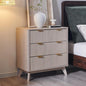T4TREAM Fluted 3 Drawer Dresser, 32" Tall Modern Chest of Drawers, Curved Profile Design, Wood Drawer Organizer for Bedroom, Living Room, Hallway, Entryway, White Alder