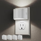 DORESshop LED Night Light[4 Pack], Night Lights Plug into Wall, 3 Level Brightness Adjustable Plug in Night Light, Dusk to Dawn Sensor Nightlights for Adults,Bedroom,Bathroom,Hallway,5000K White Cover