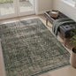 MontVoo-Vintage Area Rug 3x5 Green Rugs for Living Room-Soft Distressed Printed Rugs for Bedroom-Non Slip Carpet-Machine Washable Rug for Dining Room Living Room Bedside Office