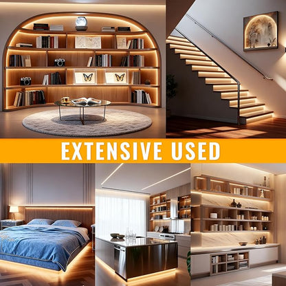 40Ft COB LED Strip Lights, Warm White 3000K Dimmable LED Light Strip with Remote, Seamless & No Strobe, Flexible & Cuttable, Complete Kit for Kitchen, Bedroom, Cabinet Lighting
