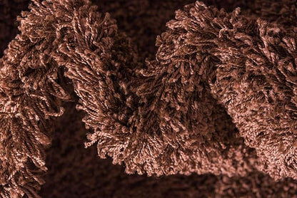 Unique Loom Solid Shag Collection Area Rug (9' x 12' 2" Rectangle Chocolate Brown)