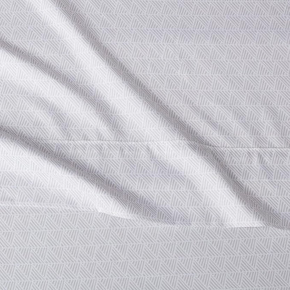 Amazon Basics Lightweight Super Soft, Comfortable Easy Care Microfiber 4 Piece Bed Sheet Set with 14-Inch Deep Pockets, Queen, Gray Crosshatch, Printed