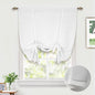 DriftAway Double Layer Linen Blackout Tie Up Curtains Thermal Insulated Fully Lined Balloon Roman Shade Bathroom Window Adjustable Rod Pocket for Small Window 31 Inch by 47 Inch White