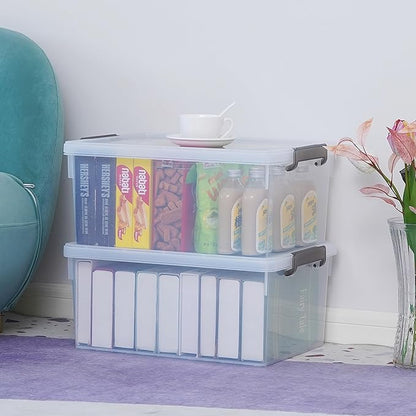 Citylife 33 Qt. Plastic Storage Bins with Lids Large Stackable Storage Containers for Organizing Clear Durable Storage Box, 4 Pack