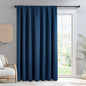 Blackout Curtains for Bedroom 1 Panel, Custom Curtains Thermal Insulated Navy Blue, Rod Pocket Room Darkening Drapes for Living Room Windows Luxury Decor(Custom Size,Navy Blue)