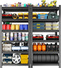 Storage Shelves, Garage Metal Shelving Unit, Adjustable, Double-Layer Column with Reinforced Ribs, Heavy-Duty, Capable of Bearing 3600 lbs, Suitable for Garage, Warehouse, Kitchen Storage
