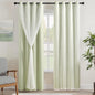 XiDi Green Curtains for Bedroom, Girls Room Blackout Curtains, Kids Room Darkening Curtains, Light Green Decor, 1 Panel Sage Green/52/63/1