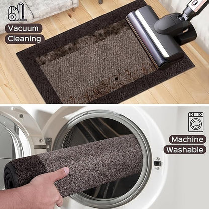 Machine Washable Kitchen Rug 24" x 96", Non Slip Kitchen Mat for Floor, Absorbent Entrance Runner Rug for Bedroom, Hallway, Bathroom, Door (Roll Packing)