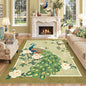 Lahome Peacock Washable Rugs 5x7, Soft 5x7 Rugs for Living Room Bedroom, Floral Vintage Non-Slip Low Pile Stain Resistance Carpet for Farmhouse Dining Room Office, Beige