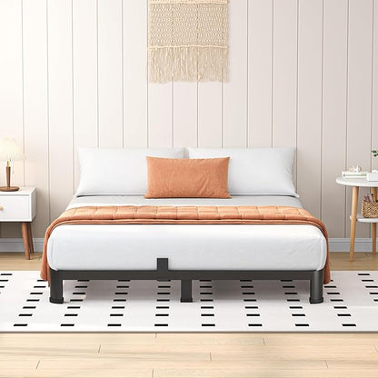 4 Inch King Heavy Duty 3500 lbs Bed Frame with Round-Corner Legs & Anti-Squeak Design – Quick Assembly Metal Platform, No Box Spring Needed