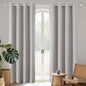 Joydeco 100% Blackout Linen Curtains 90 Inches Long 2 Panels, Thermal Insulated Burlap Curtain & Drapes, Grommet Room Darkening Textured Curtains for Bedroom Living Room (52x90 inch,Greyish White)