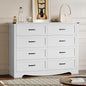 8-Drawer Dresser for Bedroom, Modern Wooden Chest of Drawers with Metal Handles, Anti-Tipping Design, Sturdy and Stable Storage Organizer for Living Room, Entryway, Home Office, Standard
