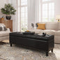 Storage Ottoman Bench,51-Inch Large Storage Bench for Bedroom End of Bed, 30 Gallons Faux Leather Ottoman with Storage for Bedroom, Living Room, Entryway, Black