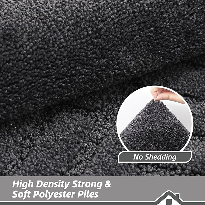 BEQHAUSE Door-Mat-Non-Slip Dirt Trapper Door Mats Low-Profile Front Door Mat Absorbent Floor Mats for Entryway Washable Mud Resistant Home Entrance Doormat,Dark Grey,24"x36"