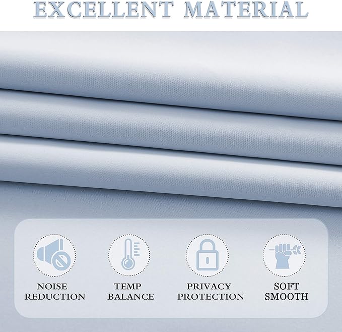 DONREN Dream Blue Room Darkening Thermal Insulated Curtains Drapes for Nursery,Rod Pocket Blackout Curtains for Bedroom(2 Pieces,52 inches Wide by 63 inches Long)