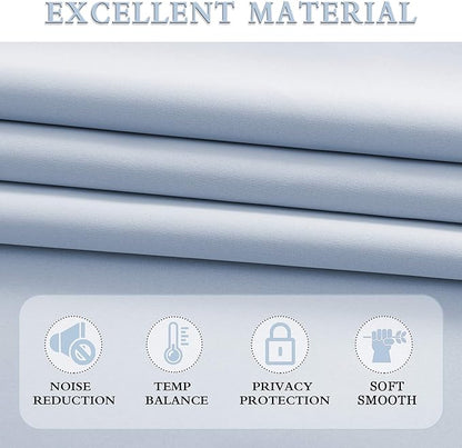DONREN Dream Blue Room Darkening Thermal Insulated Curtains Drapes for Nursery,Rod Pocket Blackout Curtains for Bedroom(2 Pieces,52 inches Wide by 63 inches Long)