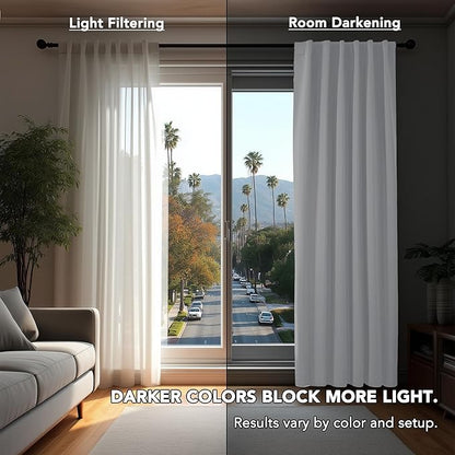 Deconovo Blackout Curtains, Thermal Insulated, W42 x L108 2 Panels, Back Tab, Machine Washable, Room-Darkening Drapes for Bedroom/Living Room Pure White
