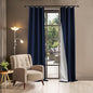 Soundproof 100% Blackout Curtains 96 inches, 3 Layers Thermal Insulated Back Tab Drapes for Door Window Nursery Divider Living Room, with Pin Hooks Navy Blue 50x96 Inch 1 Panel