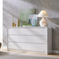 Modern 8 Drawers Dresser for Bedroom, 55" Wide Dressers & Chest of Drawers w/Curved Profile Design, Wood Mid Century Storage Dressers Organizer for Bedroom, Living Room, White