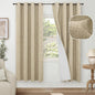 Blackout Living Room Curtains 72 Inch Long 2 Panels, Textured Black-Out Faux Linen Curtains for Bedroom Light Blocking, Bronze Grommet Thermal Insulated Window Drapery, Each 52" Wide, Burlap