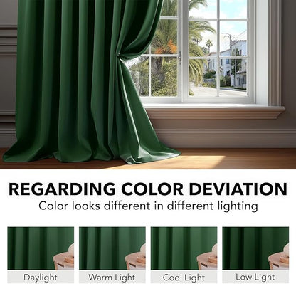 Deconovo Blackout Curtain Panels for Kids Bedroom - Room Darkening Back Tab and Rod Pocket Curtains, 42x72 Inch, Dark Forest, 2 Panels, Adult