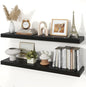 Floating Shelves for Wall, 9.3" Deep Wall Mounted Wood Shelves for Bathroom, Bedroom, Living Room, Kitchen, Hanging Shelf for Books/Storage/Room Decor (Black, 40")