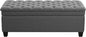 51" Fabric Storage Ottoman Bench, Upholstered Rectangle End of Bed Storage Ottoman Tufted Living Room Bedroom Bench with Safety Hinge, Solid Wood Legs, Loads 500 lb(Dark Grey)