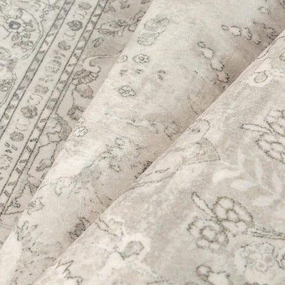 Beige 2x3 Area Rug Washable Vintage Small Carpet for Entryway Kitchen Soft Retro Floral Low Pile Thin Door Mat Non Slip Central Medallion Throw Rug for Bathroom Office Bedroom Dining Room