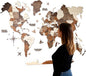 Handmade 3D Wood World Map Wall Art Large Wall Decor Track Your World Travels - Special for Home, Kitchen and Office (X-Large, Multicolor)
