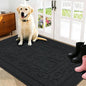 FONEYI Indoor Door Mat, Front Back Door Mat 32" x 40" Non-Slip Rubber Backing Door Rug, Machine Washable Entry Rug, Low Profile Absorbent Dirt Trapper Doormat Inside Floor Mats for Entryway, Black