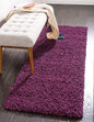 Unique Loom Solid Shag Collection Area Rug (2' 6" x 19' 8" Runner, Eggplant Purple)