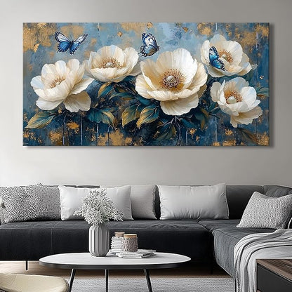 Flowers Canvas Wall Art - Modern landscape Paintings for Living Room, Bedroom Wall Decor, Framed Wall Art for Home or Office Decoration, Large Wall Art 75x150cm(30x60in)
