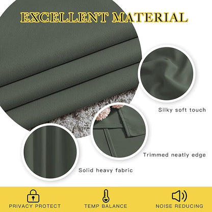 NICETOWN Blackout Curtains & Drapes for Bedroom - Room Darkening Thermal Insulated Grommet Voice Reducing Room Dividers Window Drapes (Dark Mallard, 2 Panels, W66 x L72)