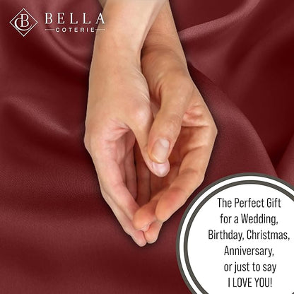 Bella Coterie Luxury Bamboo Viscose Cal King Size Sheet Set | 100% Organically Grown | Ultra Soft | Cooling for Hot Sleepers | 18" Deep Pocket [Merlot]